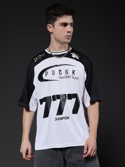 Men Oversized Varsity T-Shirt (2)  -  Kurvy Oversized T-Shirt