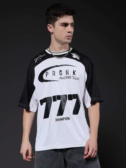 Men Oversized Varsity T-Shirt (2)  -  Kurvy Oversized T-Shirt