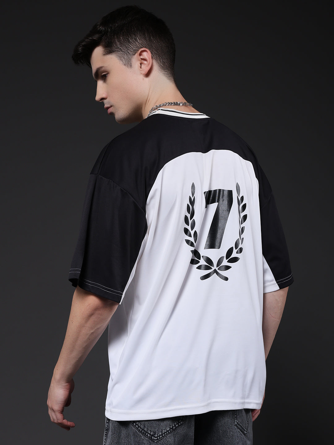 Men Oversized Varsity T-Shirt (2)  -  Kurvy Oversized T-Shirt