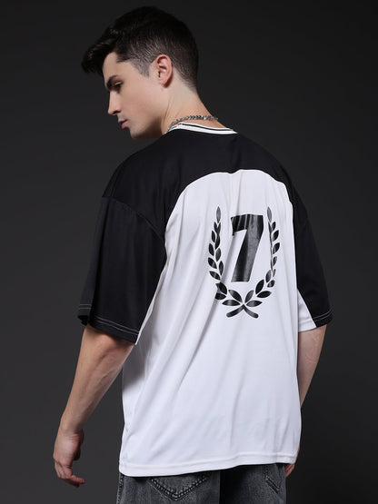 Men Oversized Varsity T-Shirt (2)  -  Kurvy Oversized T-Shirt