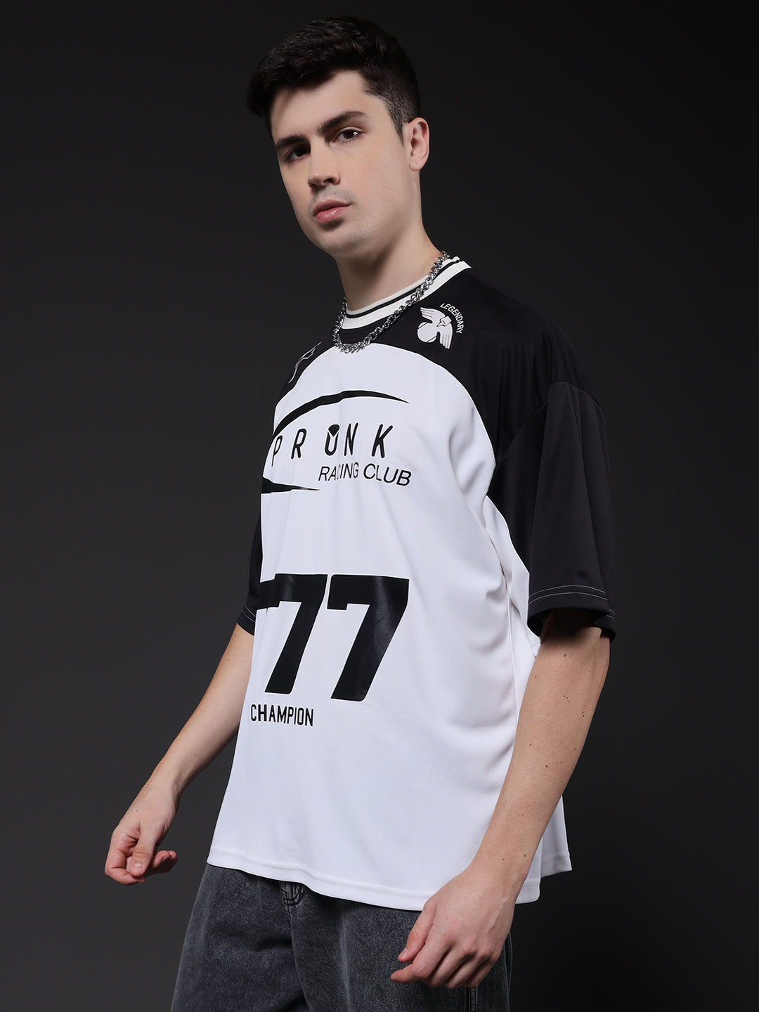 Men Oversized Varsity T-Shirt (2)  -  Kurvy Oversized T-Shirt