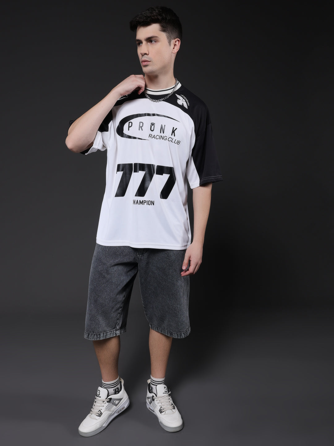 Men Oversized Varsity T-Shirt (2)  -  Kurvy Oversized T-Shirt