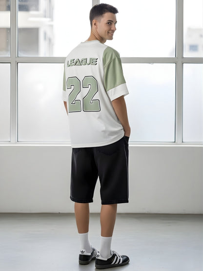 Men Oversized Varsity T-Shirt (3)  -  Kurvy Oversized T-Shirt
