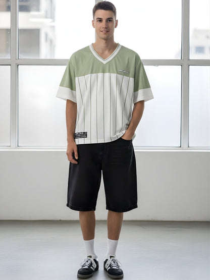 Men Oversized Varsity T-Shirt (3)  -  Kurvy Oversized T-Shirt