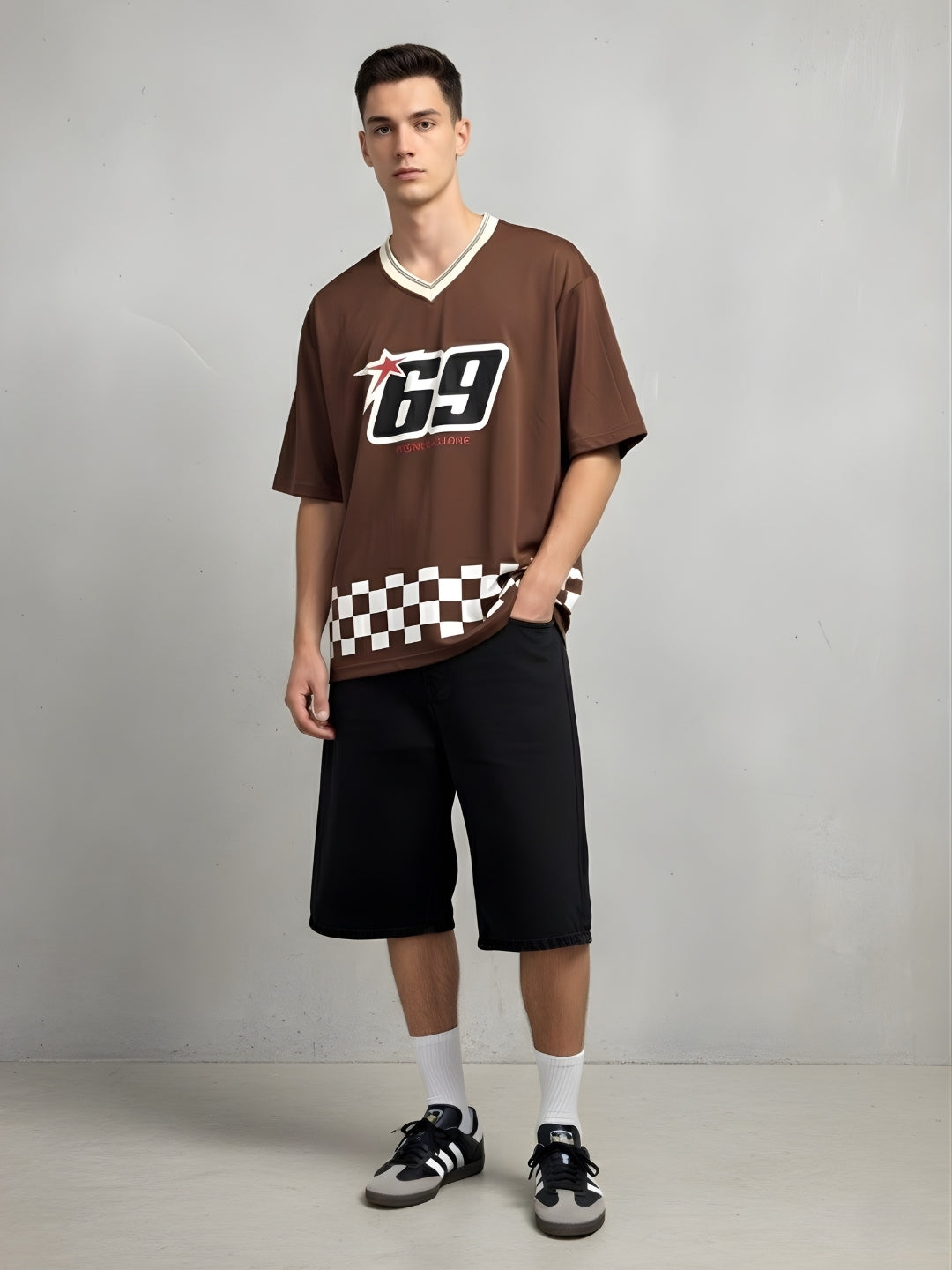 Men Oversized Varsity T-Shirt (4)  -  Kurvy Oversized T-Shirt