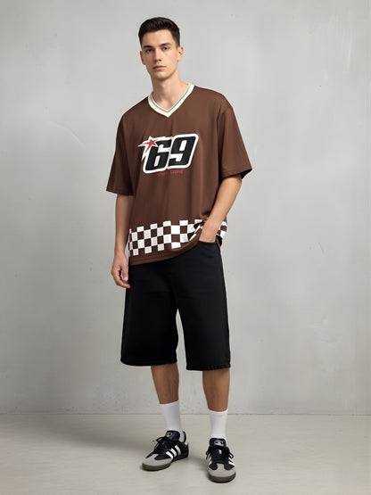 Men Oversized Varsity T-Shirt (4)  -  Kurvy Oversized T-Shirt