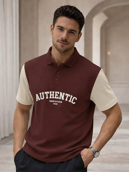 Men Premium Colorblock Relaxed Fit Polo T-Shirt  -  Kurvy Polo T-Shirt