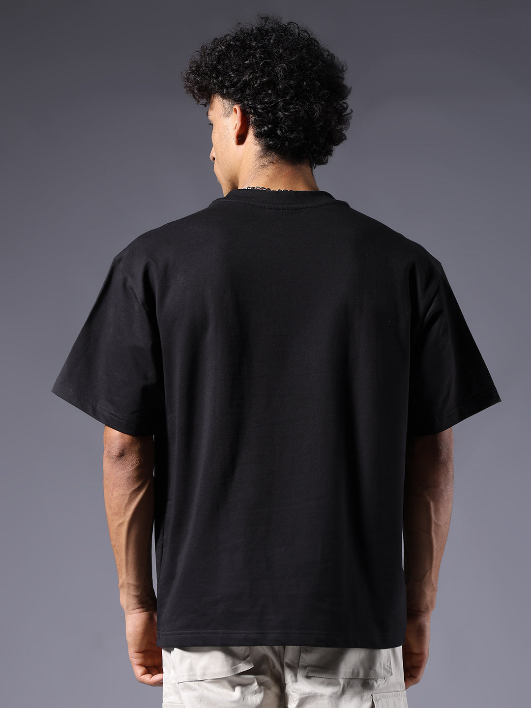 Panther Embroidered Men Premium Oversized Terry T-shirt  -  Kurvy Oversized T-Shirt