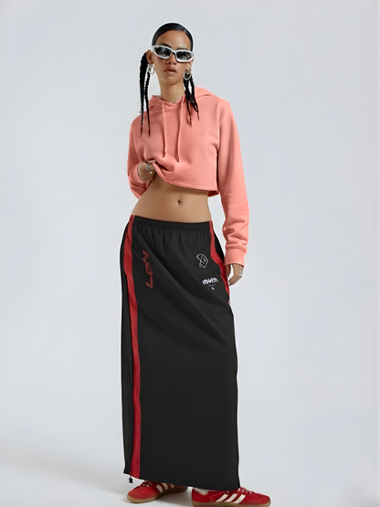 Salmon Pink Cropped Hoodie For Women _ Kurvy  -  Kurvy Hoodie