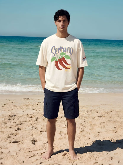 Serrano Chilly Men Printed Oversized T-Shirt  -  Kurvy Oversized T-Shirt