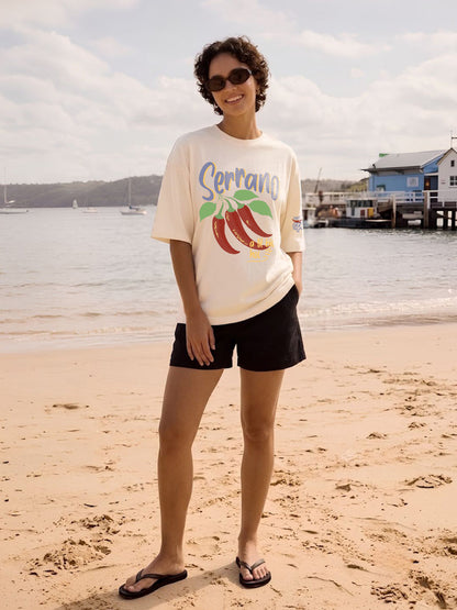 Serrano Chilly Women Printed Oversized T-Shirt  -  Kurvy Oversized T-Shirt