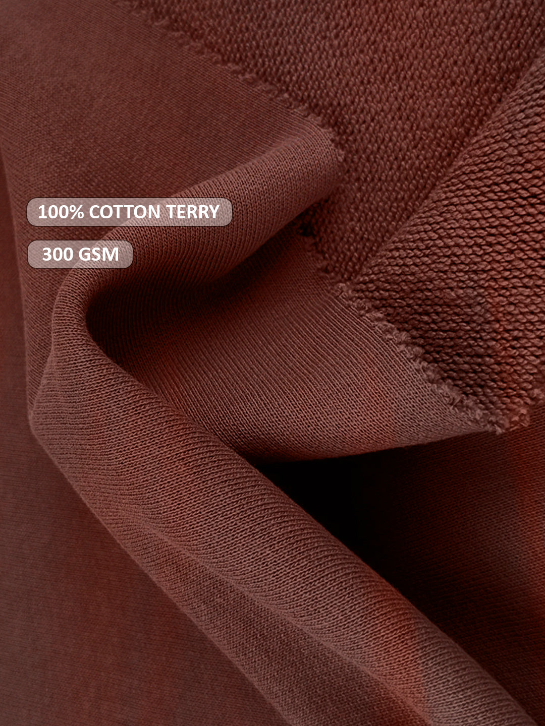 Solid Men Drop Shoulder Premium Terry Hoodie - Cocoa  -  Kurvy Hoodie