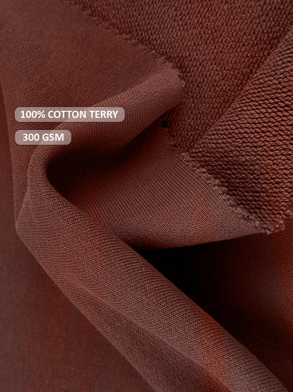 Solid Men Drop Shoulder Premium Terry Hoodie - Cocoa  -  Kurvy Hoodie
