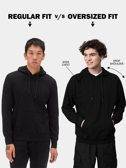 Solid Men Drop Shoulder Premium Terry Hoodie - Off White  -  Kurvy Hoodie