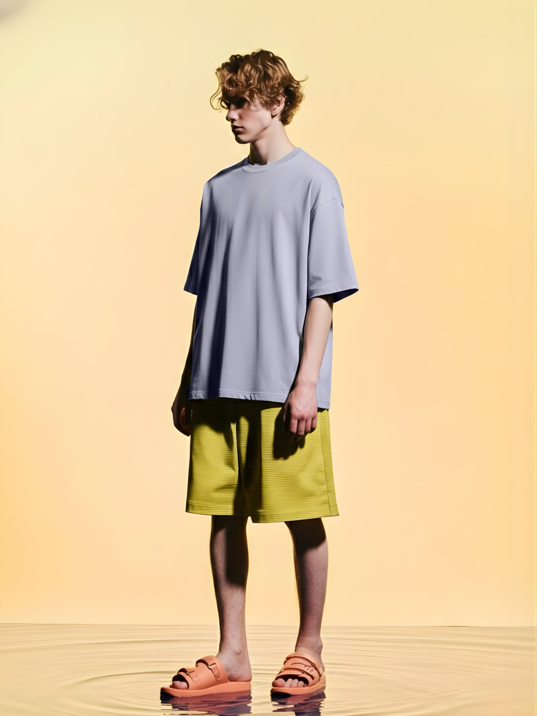 Solid Men Oversized T-Shirt - Ash Grey  -  Kurvy Oversized T-Shirt