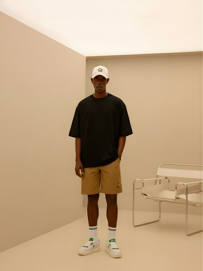 Solid Men Oversized T-Shirt - Black  -  Kurvy Oversized T-Shirt