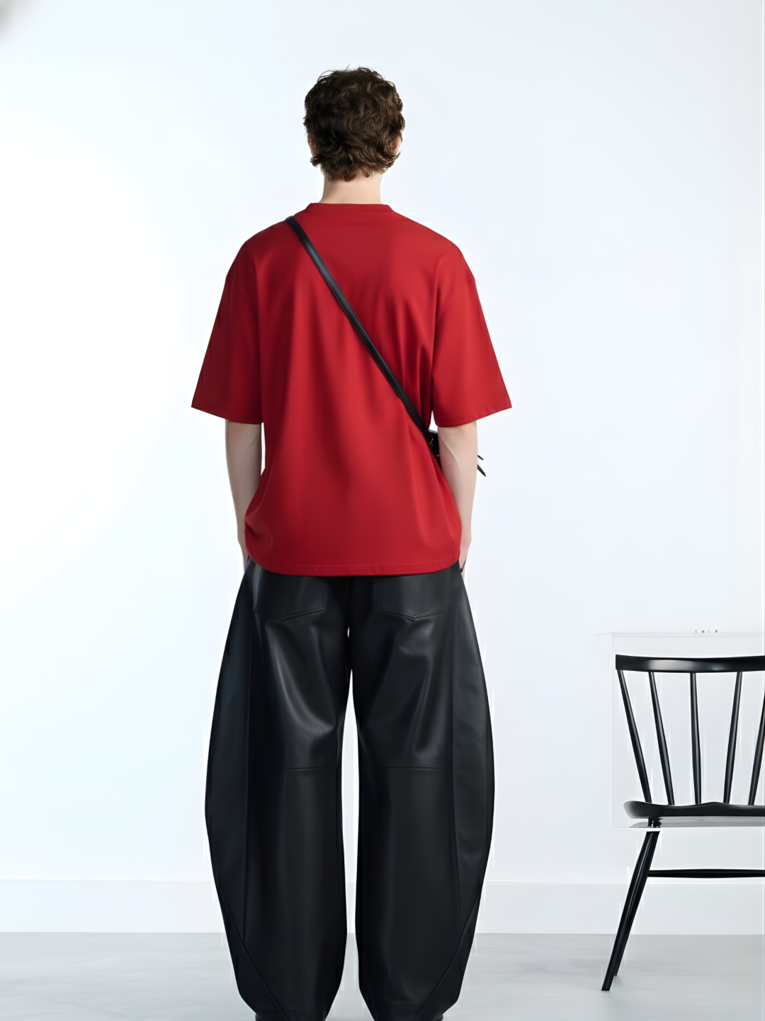 Solid Men Oversized T-Shirt - Candy Red  -  Kurvy Oversized T-Shirt