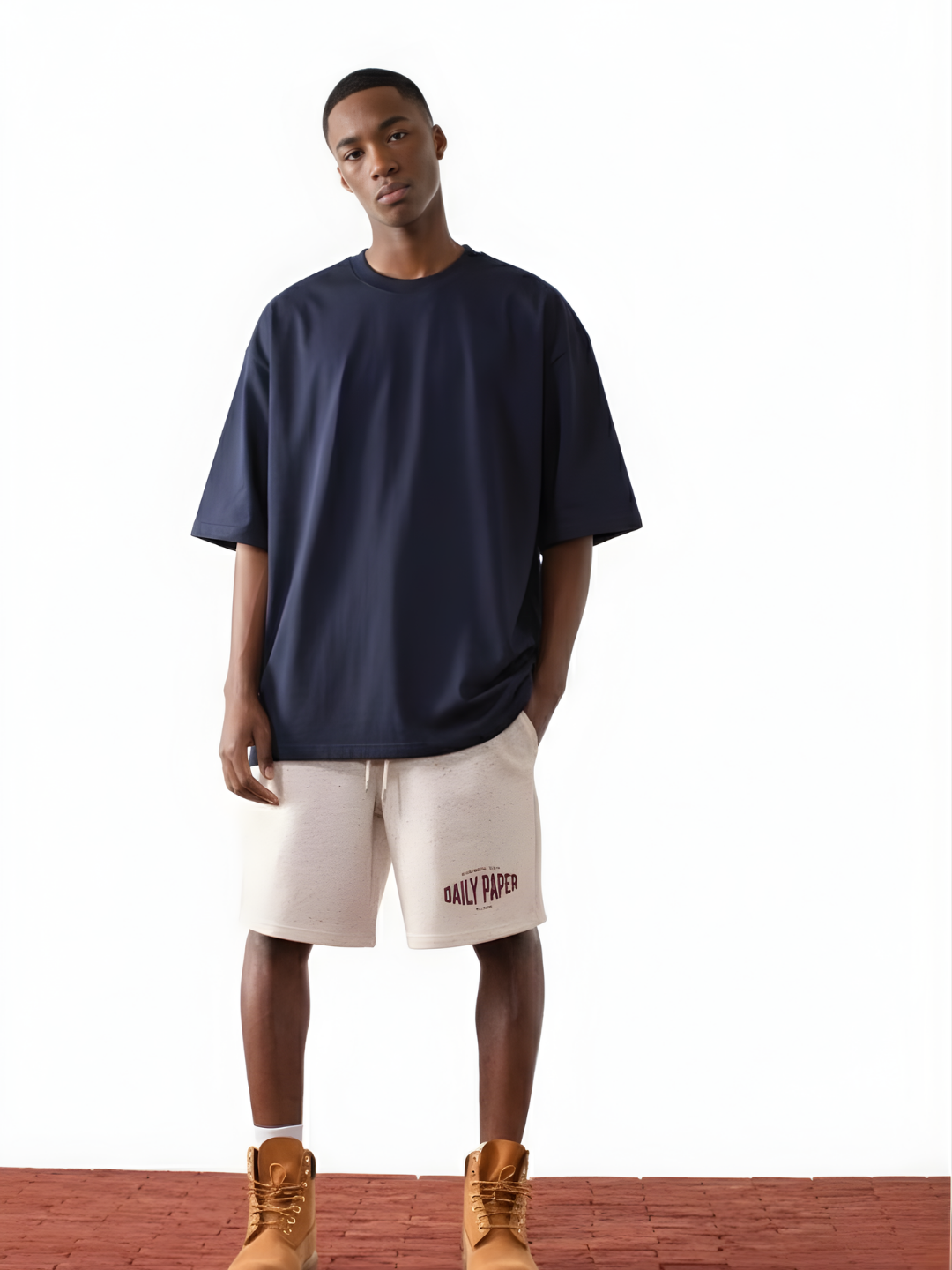 Solid Men Oversized T-Shirt - Classic Navy  -  Kurvy Oversized T-Shirt
