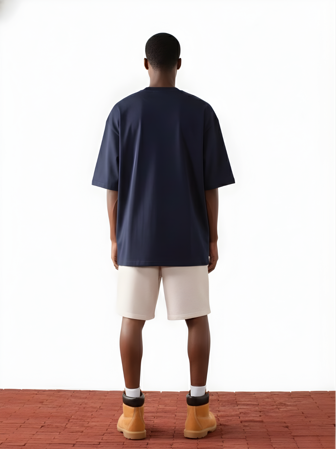 Solid Men Oversized T-Shirt - Classic Navy  -  Kurvy Oversized T-Shirt