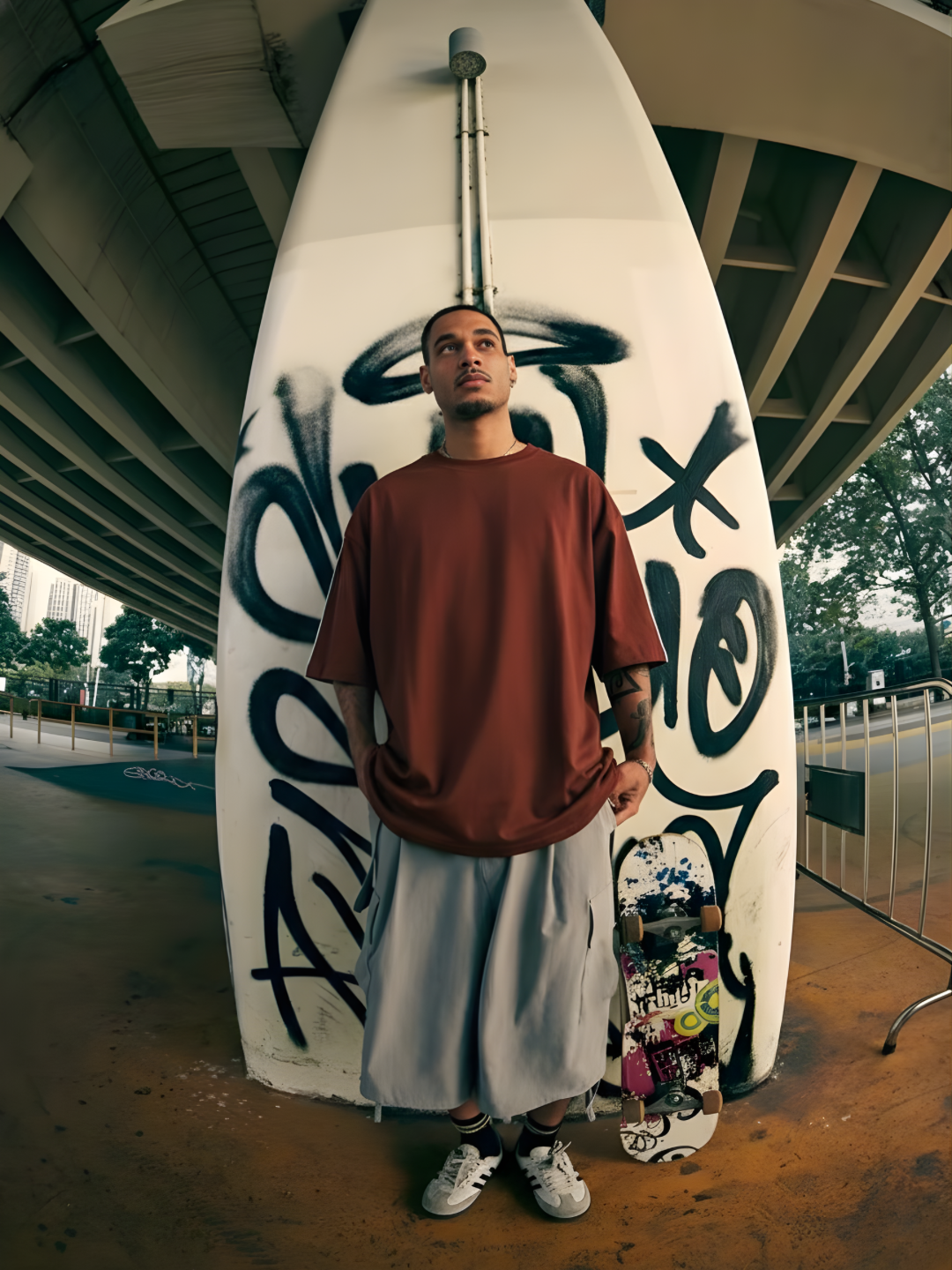 Solid Men Oversized T-Shirt - Cocoa  -  Kurvy Oversized T-Shirt