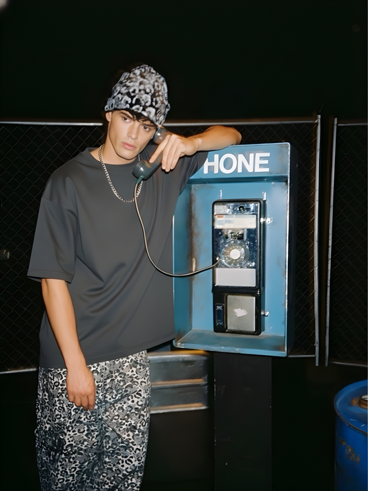 Solid Men Oversized T-Shirt - Dark Grey  -  Kurvy Oversized T-Shirt