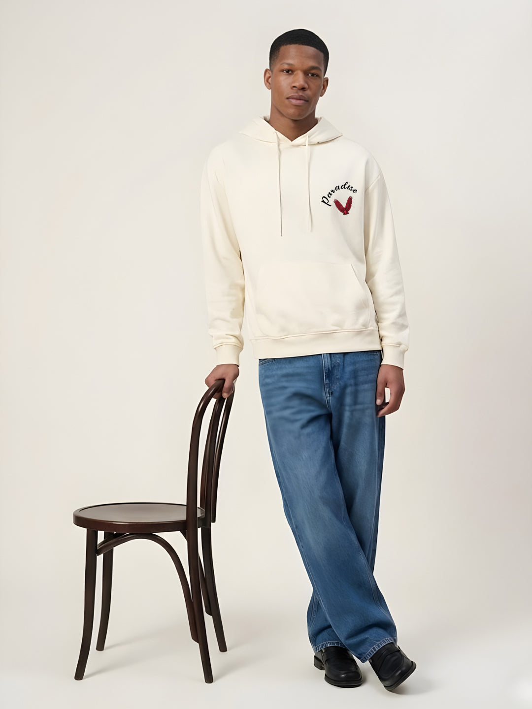 Paradise Men Drop Shoulder Premium Terry Hoodie  -  Kurvy Hoodie