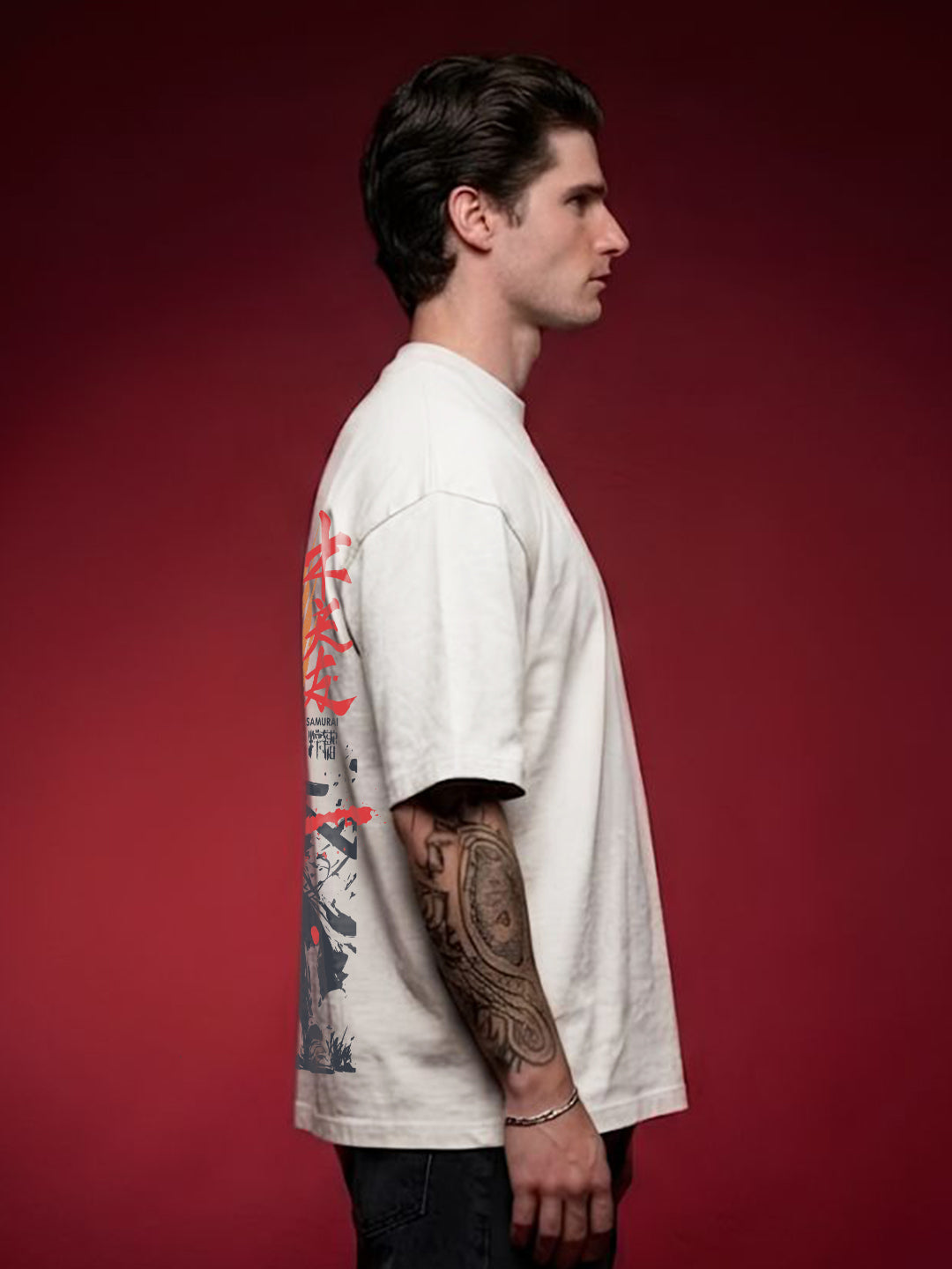 RAVEN BLADE Men Terry Printed Oversized T-Shirt  -  Kurvy Oversized T-Shirt