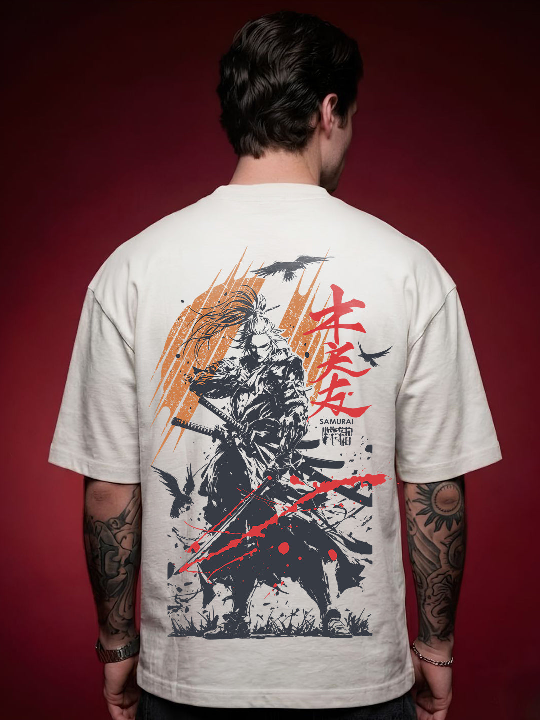 RAVEN BLADE Men Terry Printed Oversized T-Shirt  -  Kurvy Oversized T-Shirt
