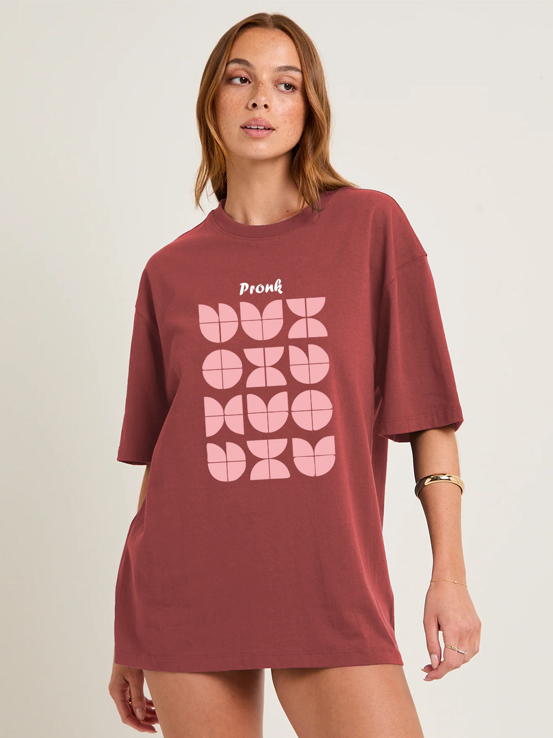 RHYTHM BLOCK Women Graphic Oversized Printed T-Shirt  -  Kurvy Oversized T-Shirt