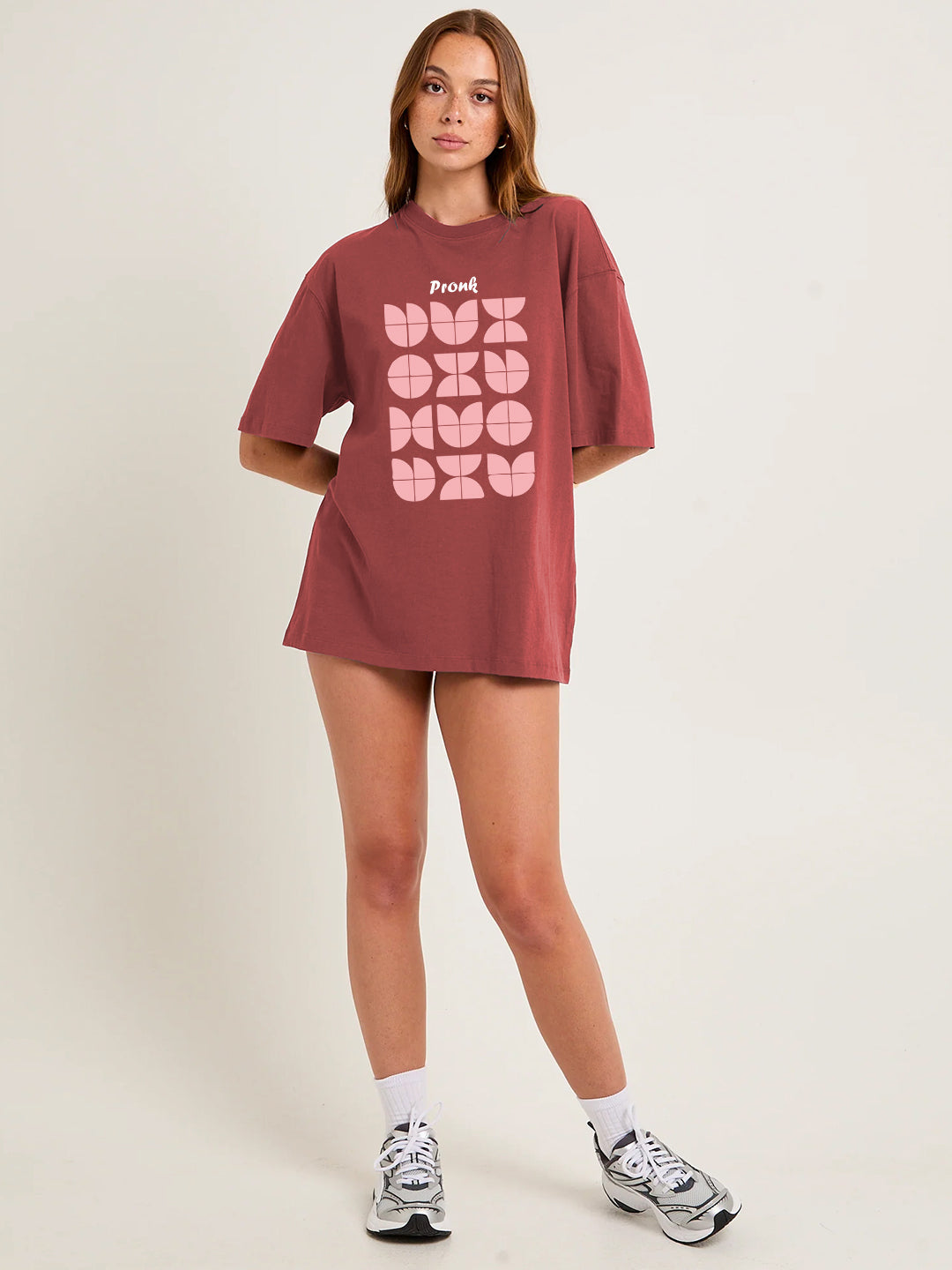RHYTHM BLOCK Women Graphic Oversized Printed T-Shirt  -  Kurvy Oversized T-Shirt