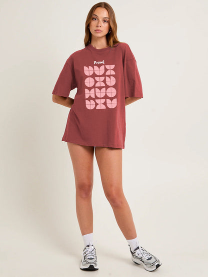 RHYTHM BLOCK Women Graphic Oversized Printed T-Shirt  -  Kurvy Oversized T-Shirt