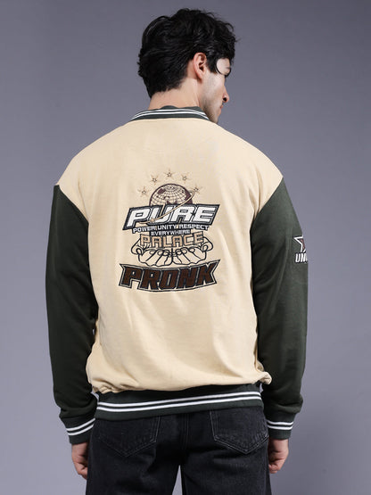 Respect Men Embroidered Varsity Bomber Jacket  -  Kurvy Jacket
