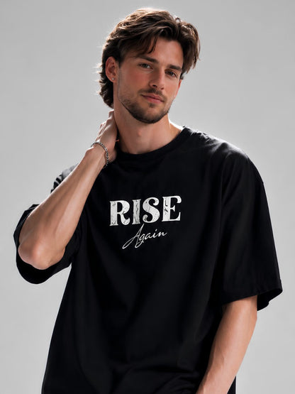Rise Again Men Oversized Printed T-Shirt  -  Kurvy Oversized T-Shirt