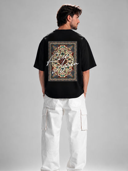 Rise Again Men Oversized Printed T-Shirt  -  Kurvy Oversized T-Shirt