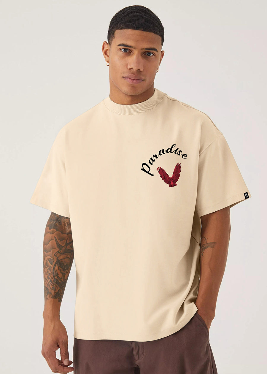 Paradise Men Oversized Printed T-Shirt  -  Kurvy Oversized T-Shirt