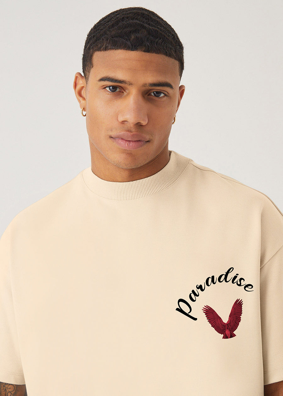 Paradise Men Oversized Printed T-Shirt  -  Kurvy Oversized T-Shirt