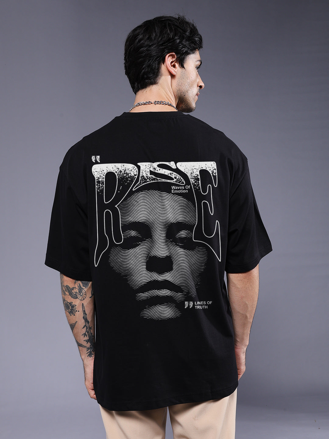 SHADOW RISE Men Printed Oversized T-Shirt  -  Kurvy Oversized T-Shirt