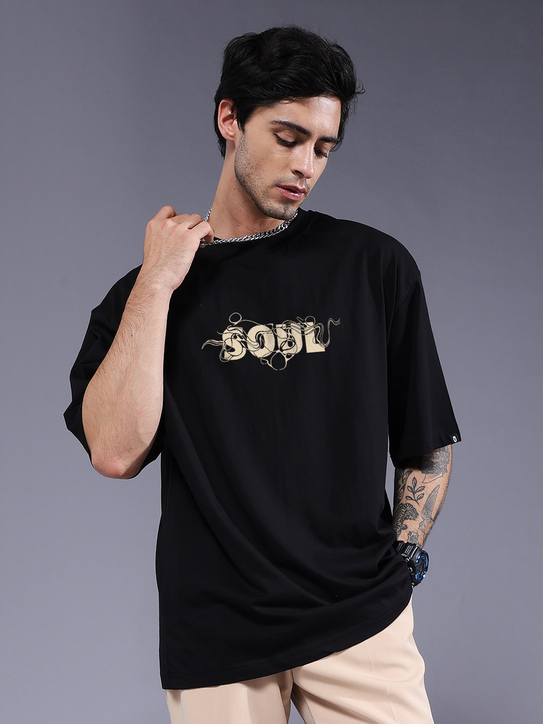 SHAPE OF SOUL Men Printed Oversized T-Shirt  -  Kurvy Oversized T-Shirt
