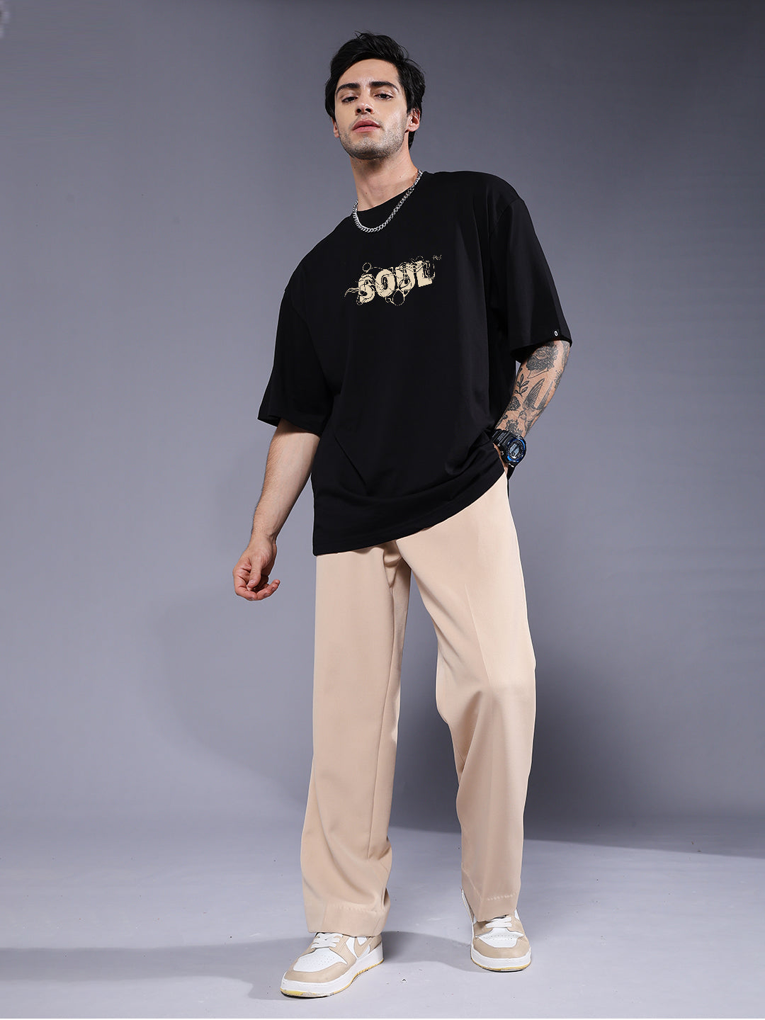 SHAPE OF SOUL Men Printed Oversized T-Shirt  -  Kurvy Oversized T-Shirt