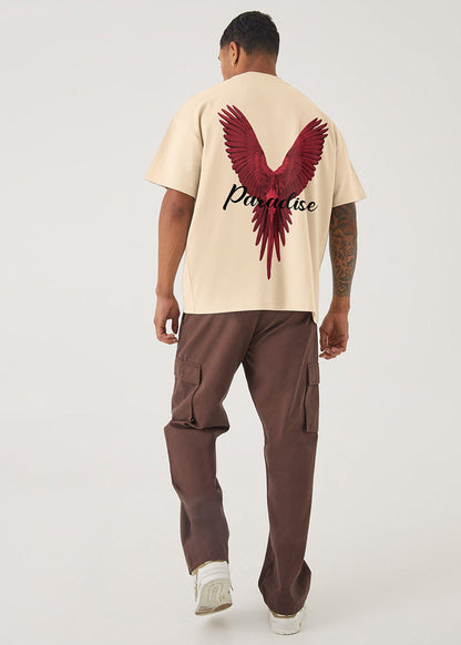Paradise Men Oversized Printed T-Shirt  -  Kurvy Oversized T-Shirt