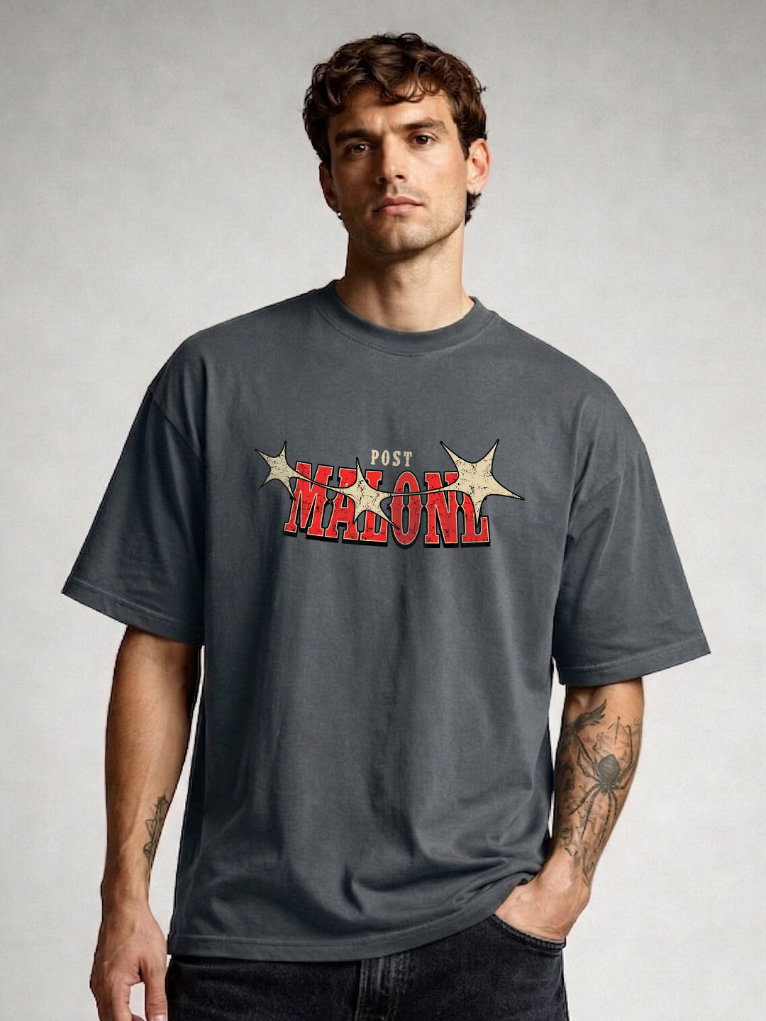 STAMP OF SOUND Men Printed Oversized T-Shirt  -  Kurvy Oversized T-Shirt