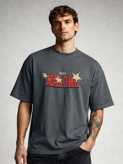 STAMP OF SOUND Men Printed Oversized T-Shirt  -  Kurvy Oversized T-Shirt