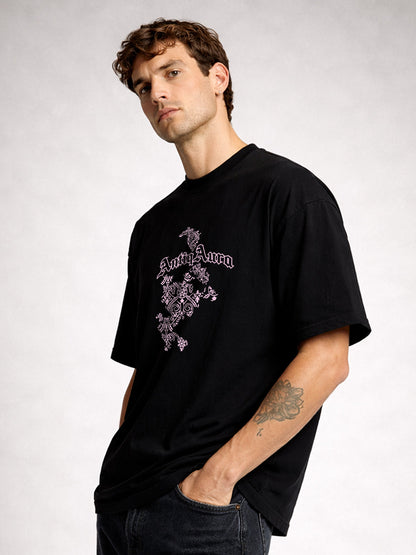 ANTIQ AURA Men Printed Oversized T-Shirt - Kurvy Oversized T-Shirt