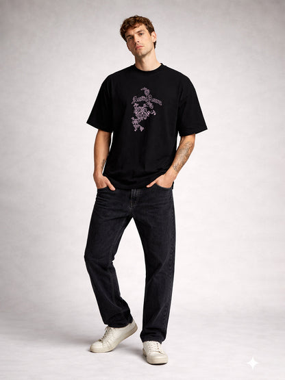 ANTIQ AURA Men Printed Oversized T-Shirt - Kurvy Oversized T-Shirt