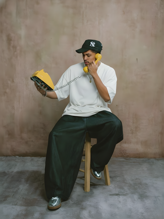 Solid Men Oversized T-Shirt - Off White - Kurvy Oversized T-Shirt