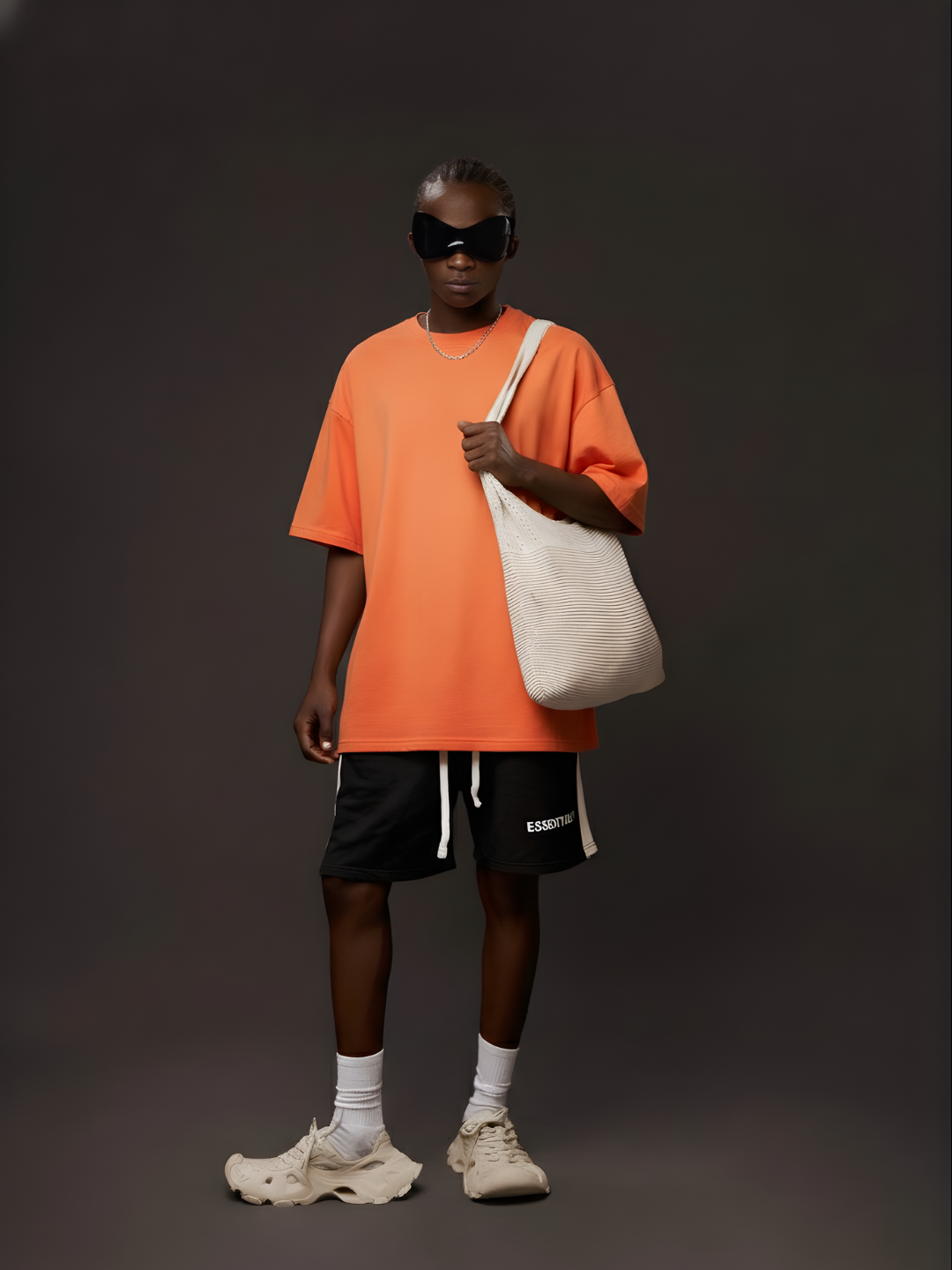 Solid Men Oversized T-Shirt - Orange - Kurvy Oversized T-Shirt