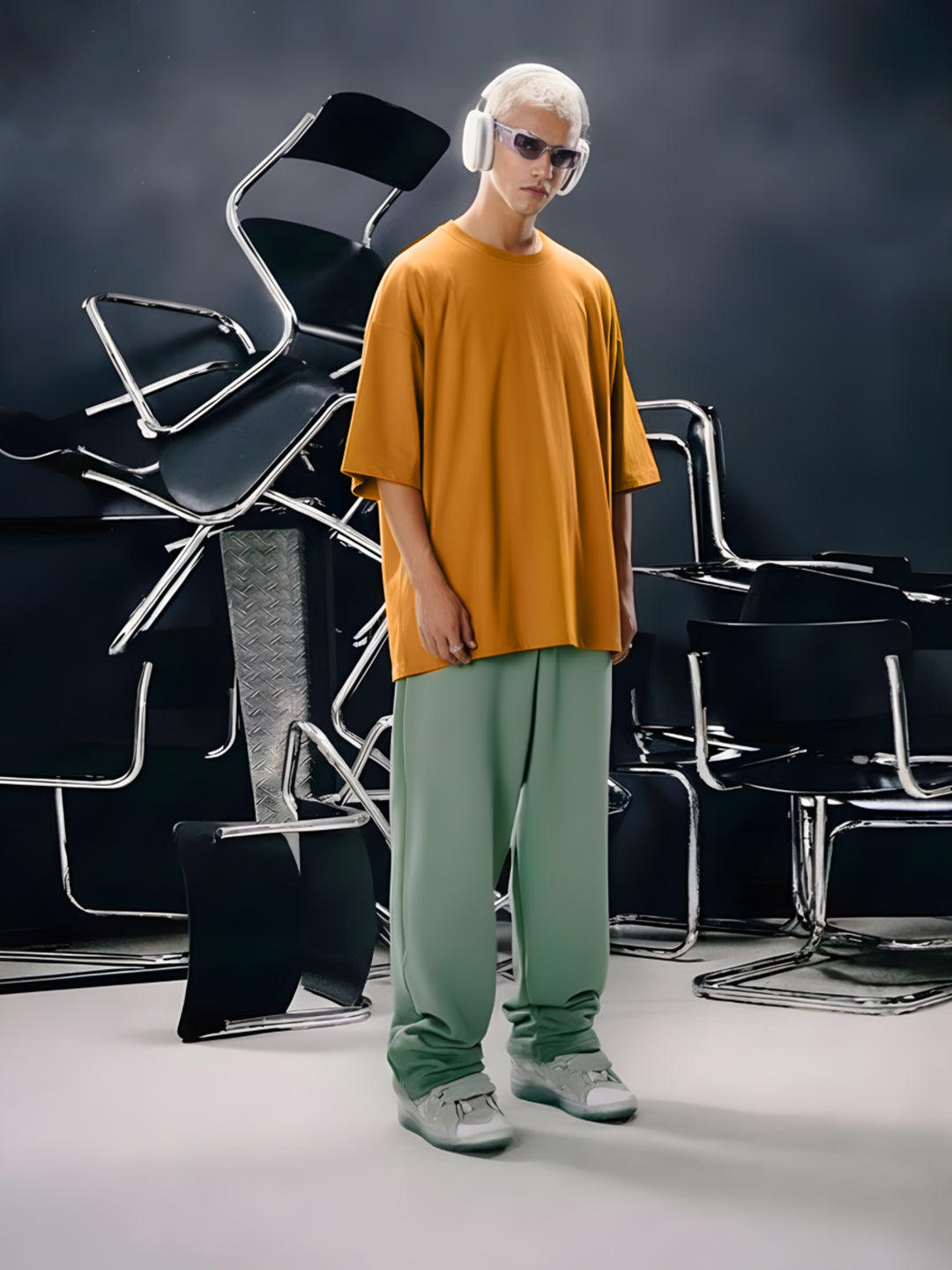 Solid Men Oversized T-Shirt - Rust - Kurvy Oversized T-Shirt