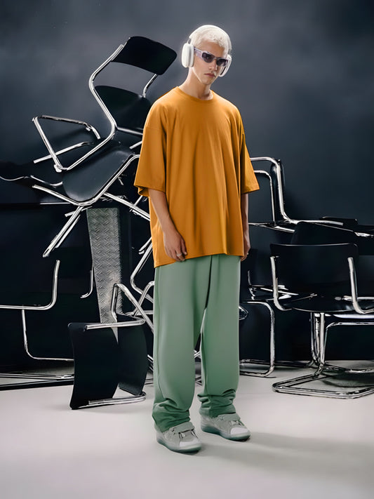 Solid Men Oversized T-Shirt - Rust - Kurvy Oversized T-Shirt
