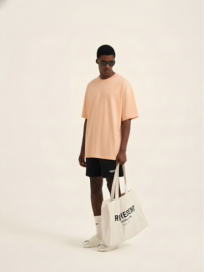 Solid Men Oversized T-Shirt - Salmon Pink - Kurvy Oversized T-Shirt