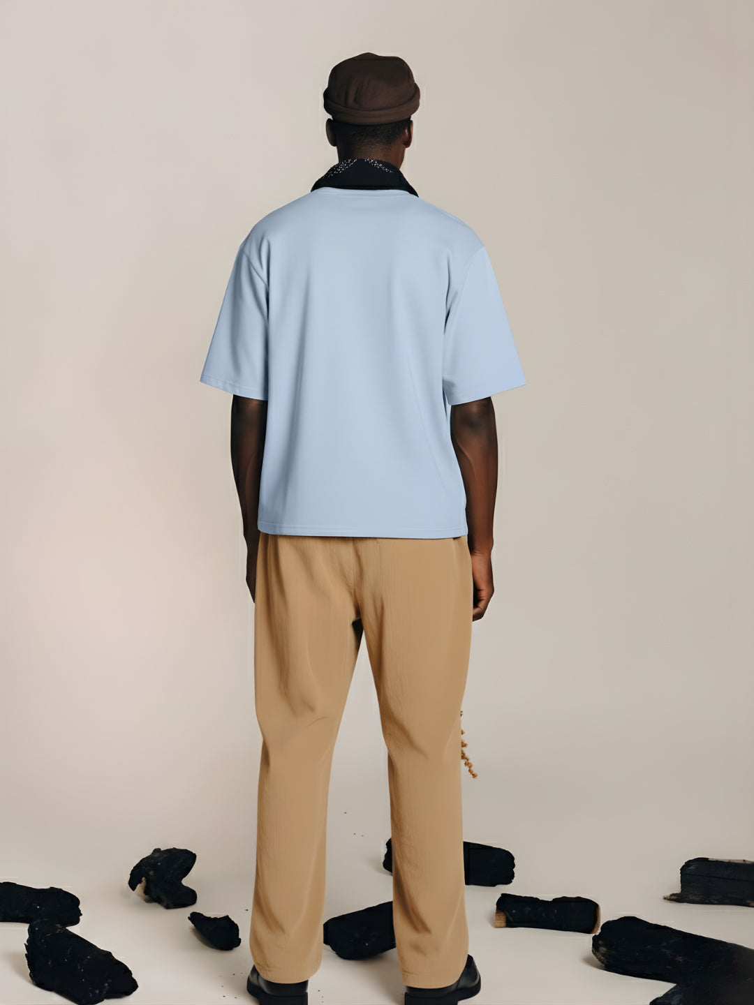 Solid Men Oversized T-Shirt - Sky - Kurvy Oversized T-Shirt